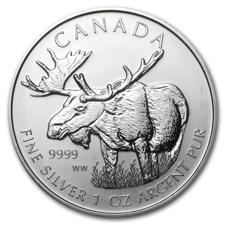 2012 Canada 1 oz Silver Wildlife Series Moose