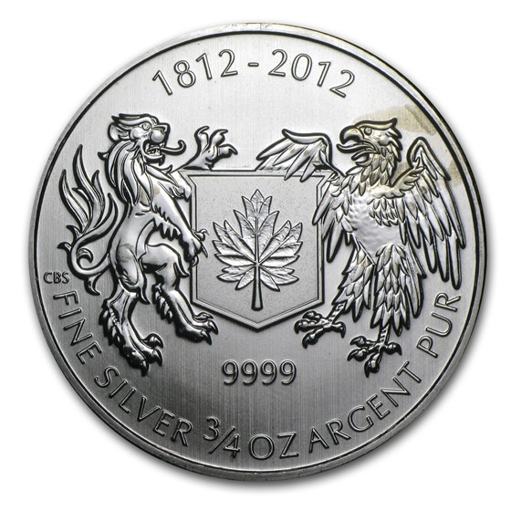 2012 Canada 3/4 oz Silver War of 1812 BU (Abrasions) 2012 Canada 3/4 oz Silver War of 1812 BU (Abrasions)