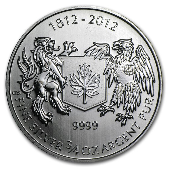 2012 Canada 3/4 oz Silver War of 1812 BU 2012 Canada 3/4 oz Silver War of 1812 BU