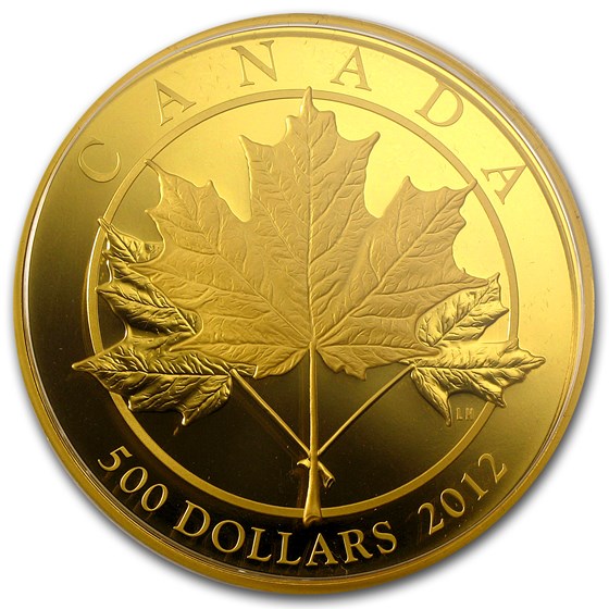 2012 Canada 5 oz Proof Gold $500 Maple Leaf Forever 2012 Canada 5 oz Proof Gold $500 Maple Leaf Forever