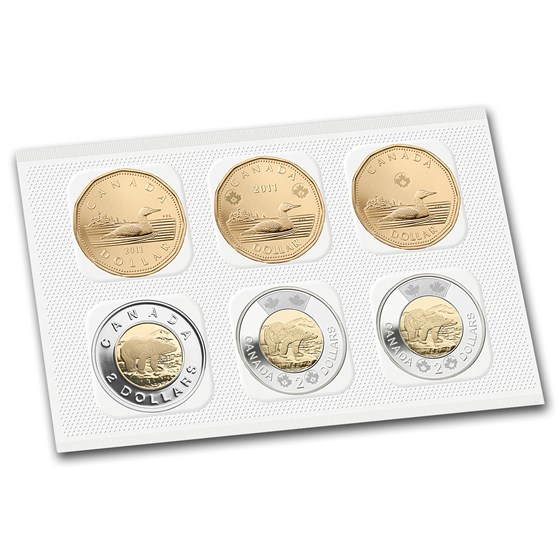 2012 Canada 6-Coin $1 & $2 Circulation and Test Coin Set 2012 Canada 6-Coin $1 & $2 Circulation and Test Coin Set