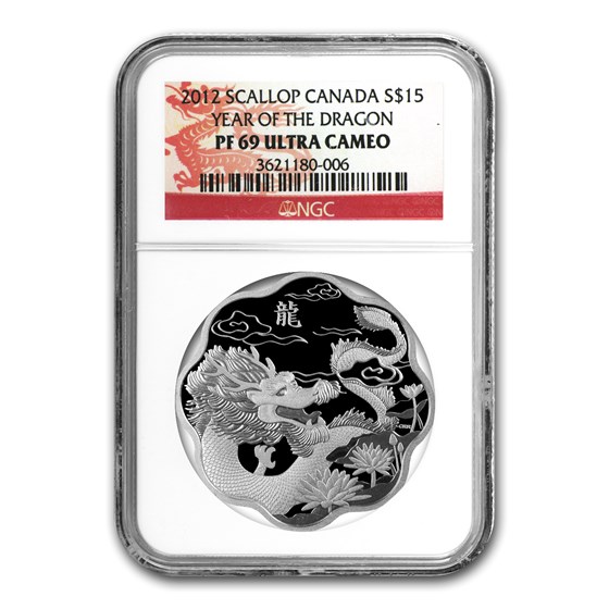 2012 Canada Silver $15 Lunar Lotus Dragon PF-69 NGC 2012 Canada Silver $15 Lunar Lotus Dragon PF-69 NGC