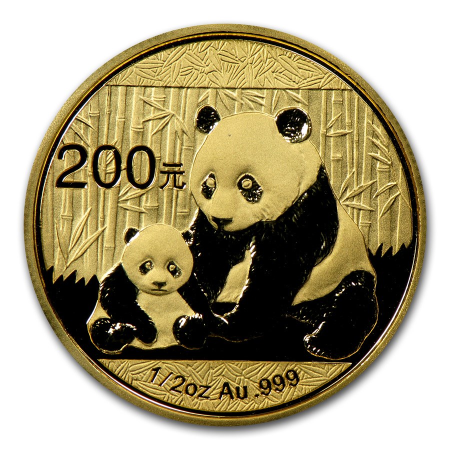2012 China 1/2 oz Gold Panda BU (In Capsule)