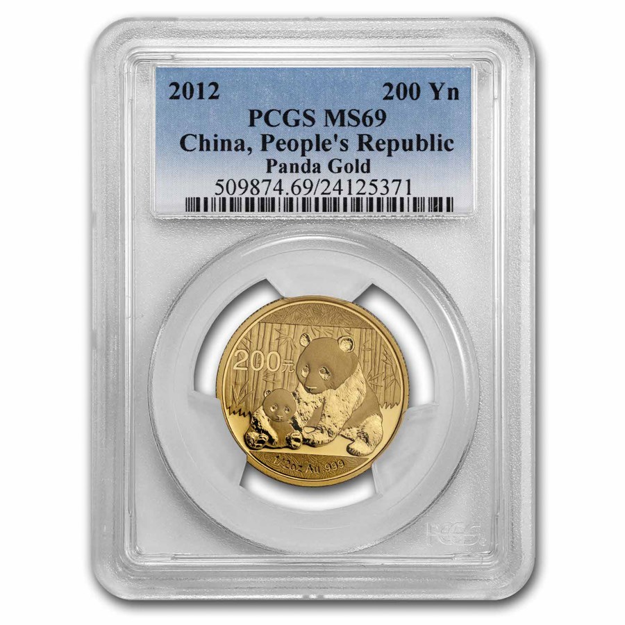 2012 China 1/2 oz Gold Panda MS-69 PCGS