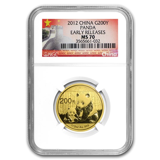2012 China 1/2 oz Gold Panda MS-70 NGC (Early Releases) 2012 China 1/2 oz Gold Panda MS-70 NGC (Early Releases)
