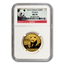 2012 China 1/2 oz Gold Panda MS-70 NGC