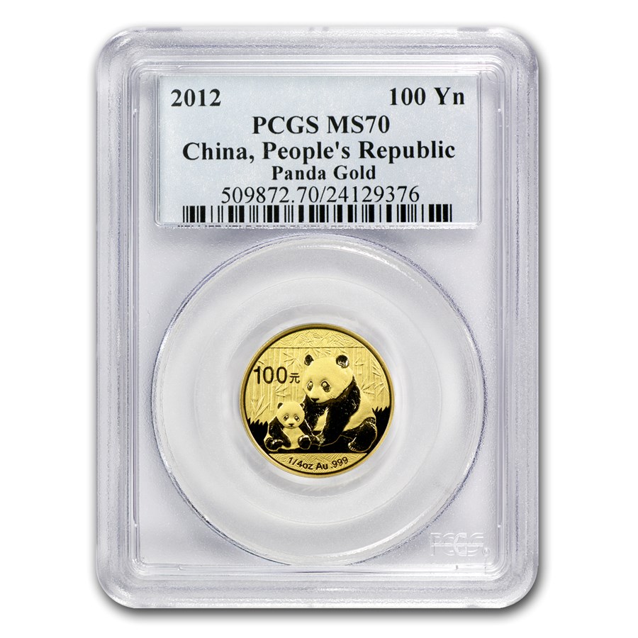2012 China 1/4 oz Gold Panda MS-70 PCGS