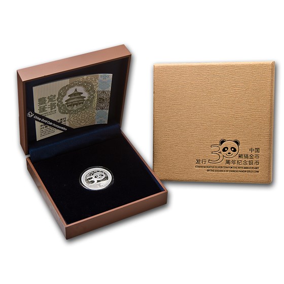 2012 China 1/4 oz Silver Panda 30th Anniversary (w/Box & COA) 2012 China 1/4 oz Silver Panda 30th Anniversary (w/Box & COA)