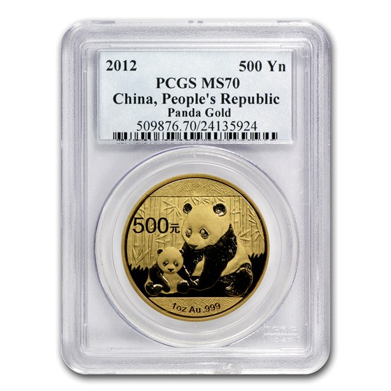 2012 China 1 oz Gold Panda MS-70 PCGS 2012 China 1 oz Gold Panda MS-70 PCGS