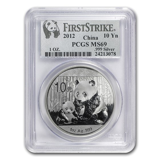 2012 China 1 oz Silver Panda MS-69 PCGS (FirstStrike®)