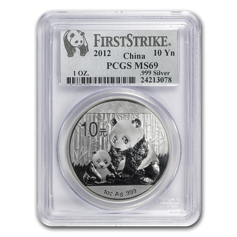 2012 China 1 oz Silver Panda MS-69 PCGS (FirstStrike®)