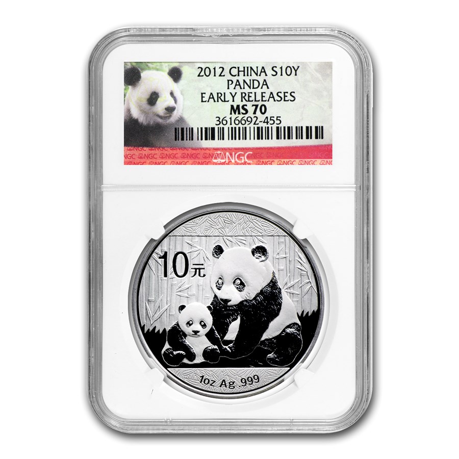 2012 China 1 oz Silver Panda MS-70 NGC (Early Releases)