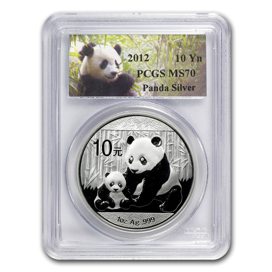 2012 China 1 oz Silver Panda MS-70 PCGS