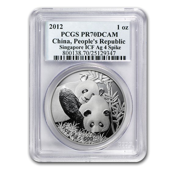 2012 China 1 oz Silver Panda Singapore Coin Fair PR-70 PCGS 2012 China 1 oz Silver Panda Singapore Coin Fair PR-70 PCGS