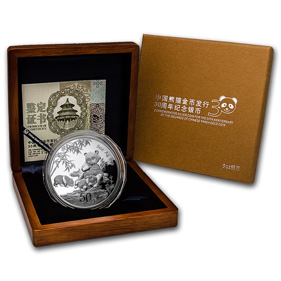 2012 China 5 oz Silver Panda 30th Anniv Proof (w/Box & COA) 2012 China 5 oz Silver Panda 30th Anniv Proof (w/Box & COA)