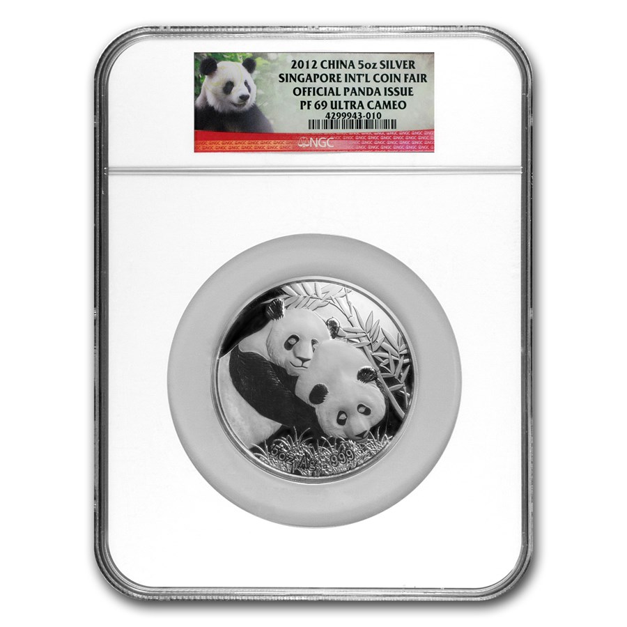 2012 China 5 oz Silver Panda PF-69 NGC