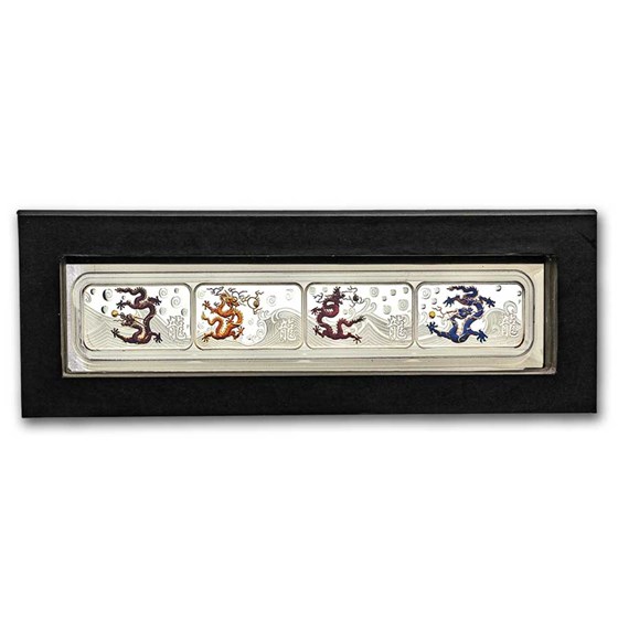 2012 Cook Islands 4 oz Silver Rectangle Colorized Dragon PF Set 2012 Cook Islands 4 oz Silver Rectangle Colorized Dragon PF Set