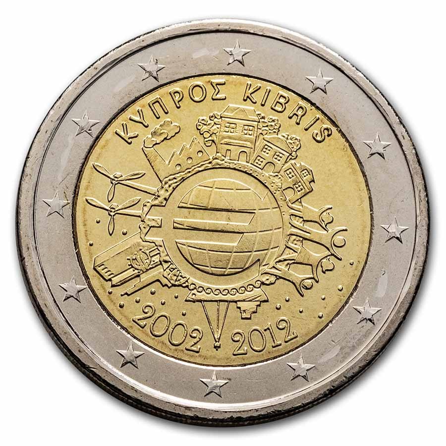 Buy 2012 Cyprus 2 Euro 10 Years Of The Euro BU APMEX Buy 2012 Cyprus 2 Euro 10 Years Of The Euro BU APMEX