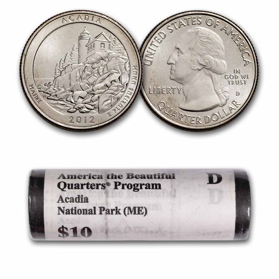 2012-D ATB Quarter Acadia National Park 40-Coin Roll BU