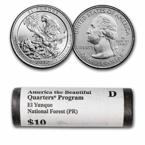 2012-D ATB Quarter El Yunque National Forest 40-Coin BU Roll 2012-D ATB Quarter El Yunque National Forest 40-Coin BU Roll
