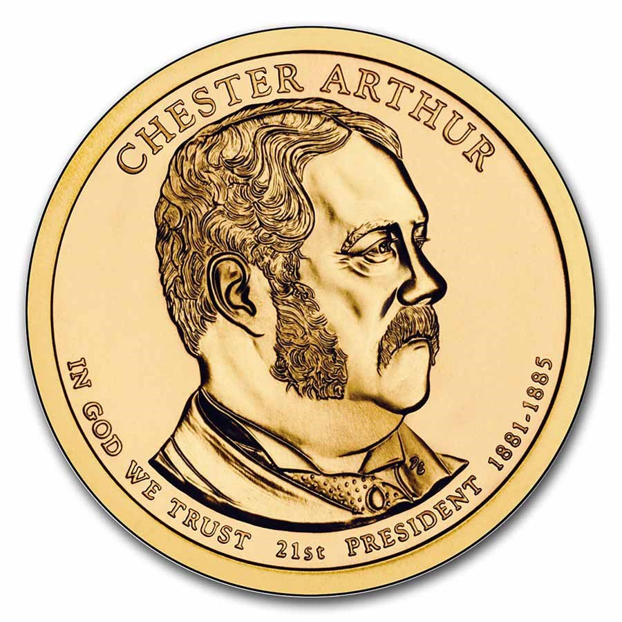 2012-D Chester Arthur 25-Coin Presidential Dollar Roll BU