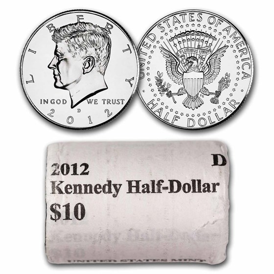 2012-D Kennedy Half Dollar 20-Coin Mint Roll BU (Mint Wrapped)