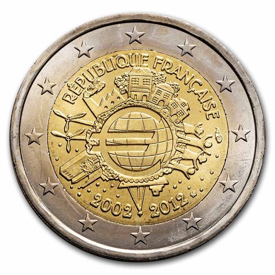 2012 France 2 Euro 10 Years of the Euro BU 2012 France 2 Euro 10 Years of the Euro BU