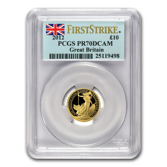 2012 Great Britain 1/10 oz Proof Gold Britannia PR-70 PCGS (FS) 2012 Great Britain 1/10 oz Proof Gold Britannia PR-70 PCGS (FS)