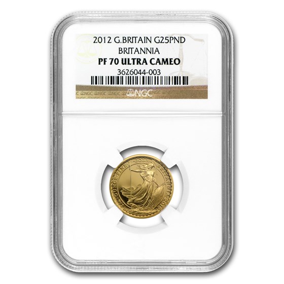 2012 Great Britain 1/4 oz Proof Gold Britannia PF-70 NGC 2012 Great Britain 1/4 oz Proof Gold Britannia PF-70 NGC