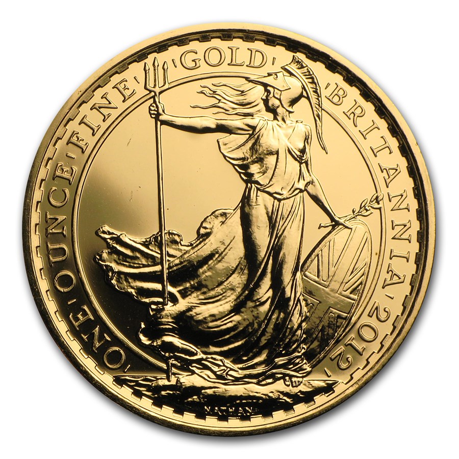 2012 Great Britain 1 oz Gold Britannia BU (25th Anniv)