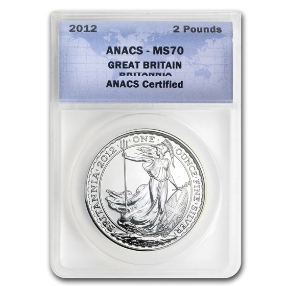 2012 Great Britain 1 oz Silver Britannia MS-70 ANACS 2012 Great Britain 1 oz Silver Britannia MS-70 ANACS