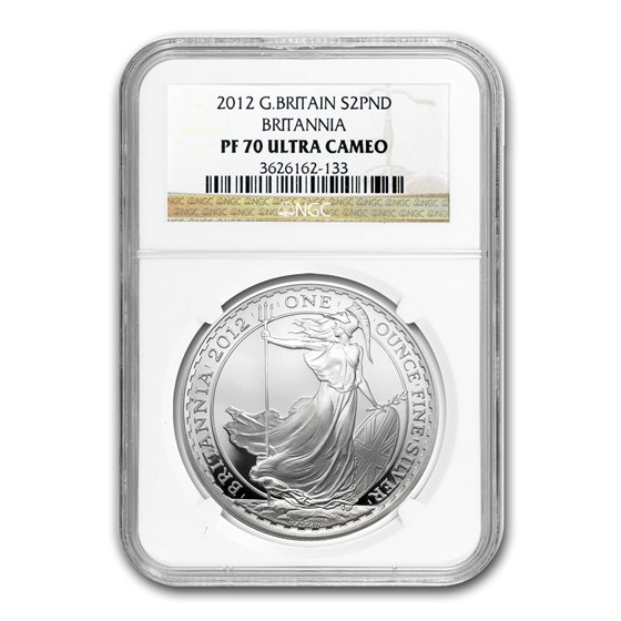 2012 Great Britain 1 oz Silver Britannia PF-70 NGC 2012 Great Britain 1 oz Silver Britannia PF-70 NGC