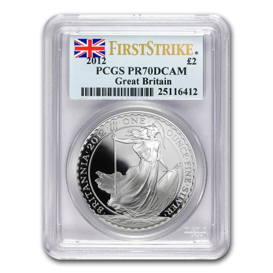 2012 Great Britain 1 oz Silver Britannia PR-70 DCAM PCGS 2012 Great Britain 1 oz Silver Britannia PR-70 DCAM PCGS
