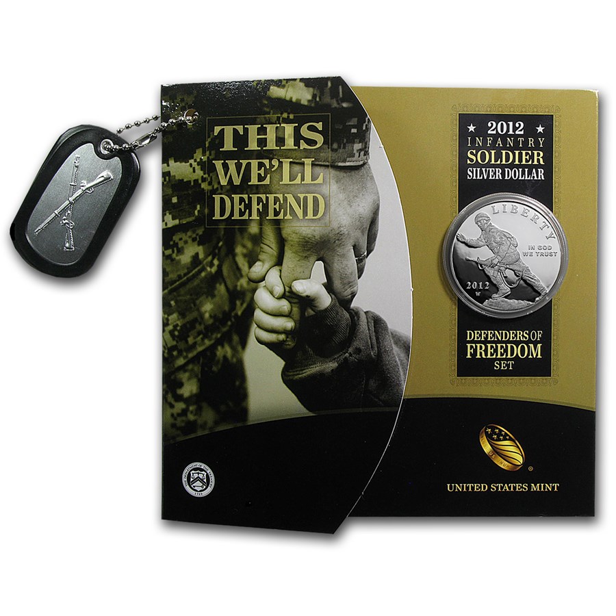 2012 Infantry/Defenders of Freedom $1 Silver Commem Pf Set (Book)