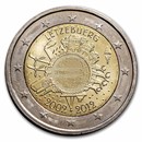 2012 Luxembourg 2 Euro 10 Years of the Euro BU