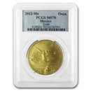 2012 Mexico 1 oz Gold Libertad MS-70 PCGS