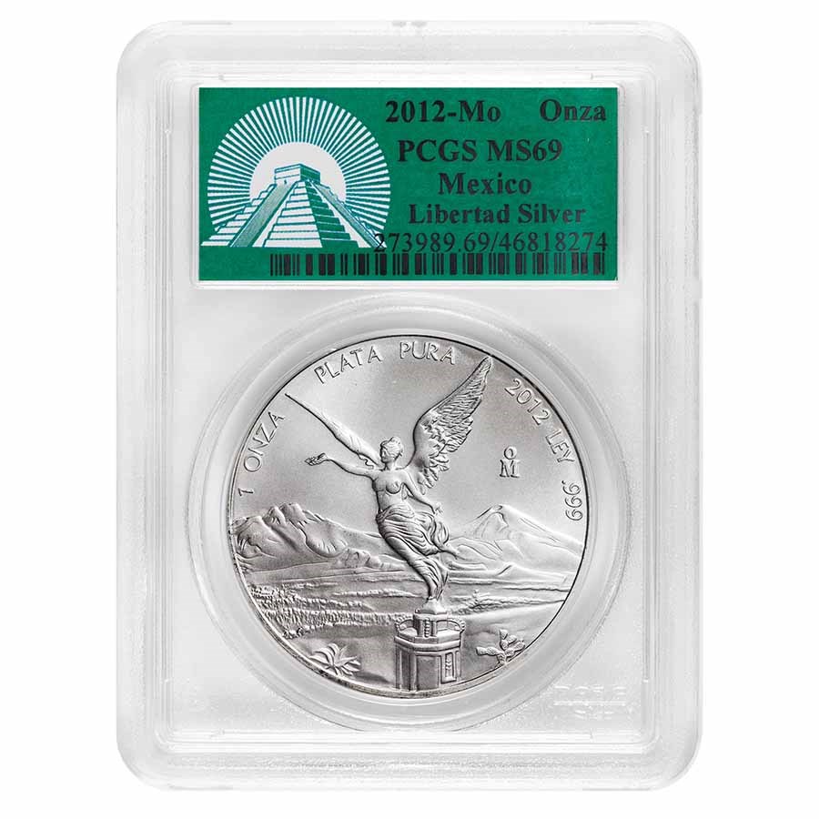 2012 Mexico 1 oz Silver Libertad MS-69 PCGS (Green Label)