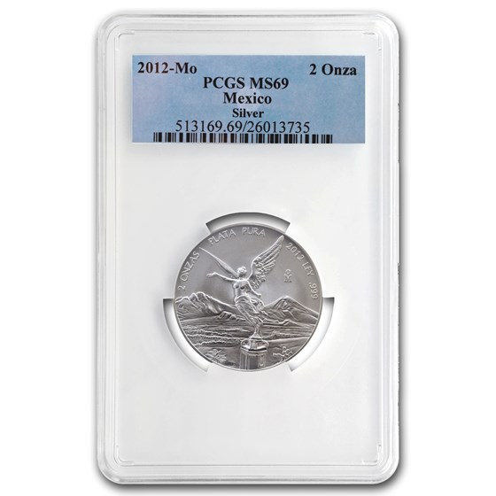 2012 Mexico 2 oz Silver Libertad MS-69 PCGS 2012 Mexico 2 oz Silver Libertad MS-69 PCGS