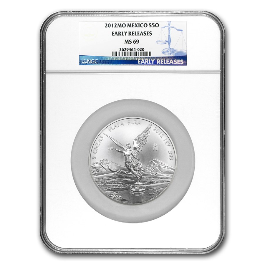 2012 Mexico 5 oz Silver Libertad MS-69 NGC (ER)