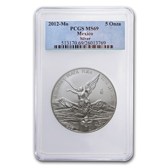 2012 Mexico 5 oz Silver Libertad MS-69 PCGS 2012 Mexico 5 oz Silver Libertad MS-69 PCGS