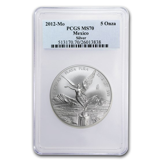 2012 Mexico 5 oz Silver Libertad MS-70 PCGS 2012 Mexico 5 oz Silver Libertad MS-70 PCGS