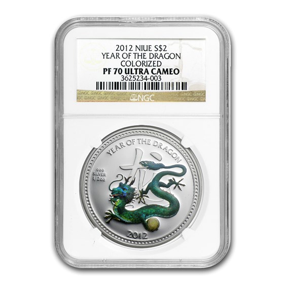 2012 Niue 1/2 oz Silver $2 Pearl Dragon PF-70 NGC 2012 Niue 1/2 oz Silver $2 Pearl Dragon PF-70 NGC