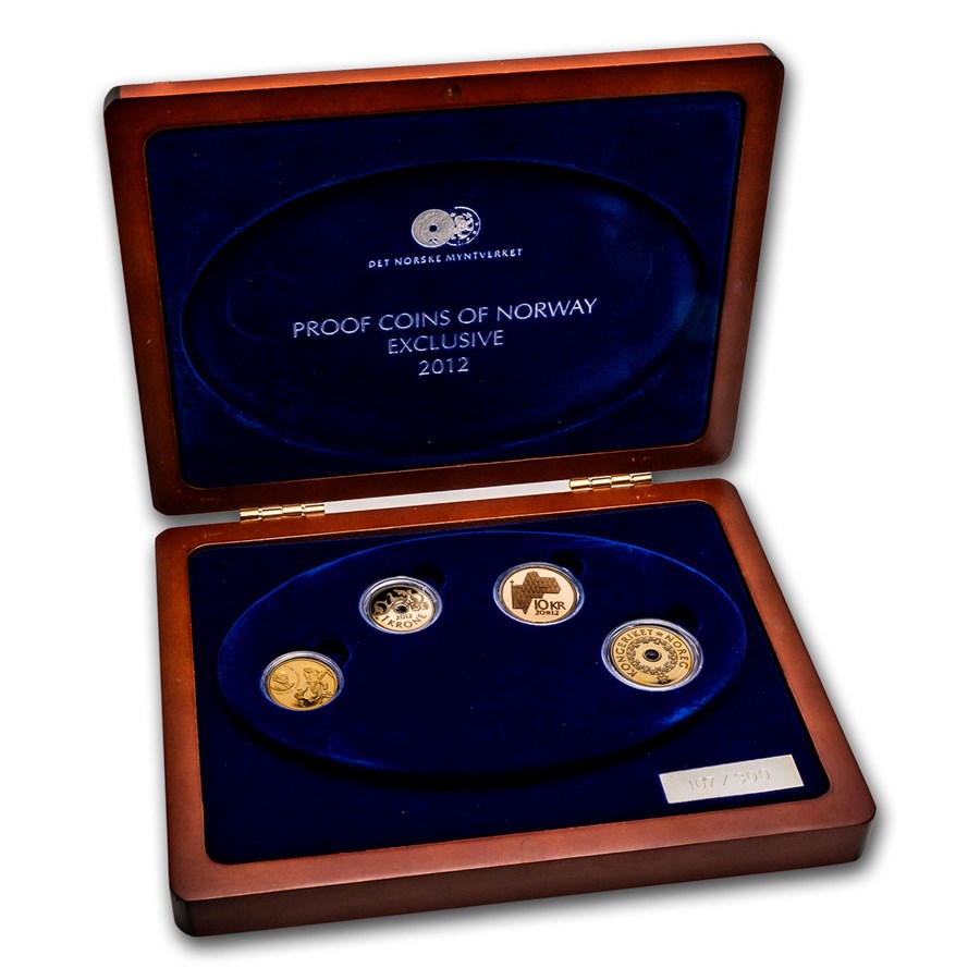 2012 Norway 4 coin Proof Gold Exclusive Set w/Box and COA