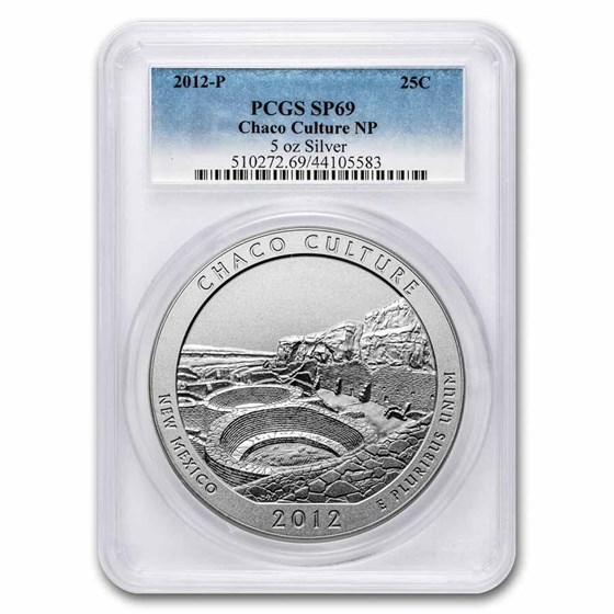 2012-P 5 oz Silver ATB Chaco Culture SP-69 PCGS