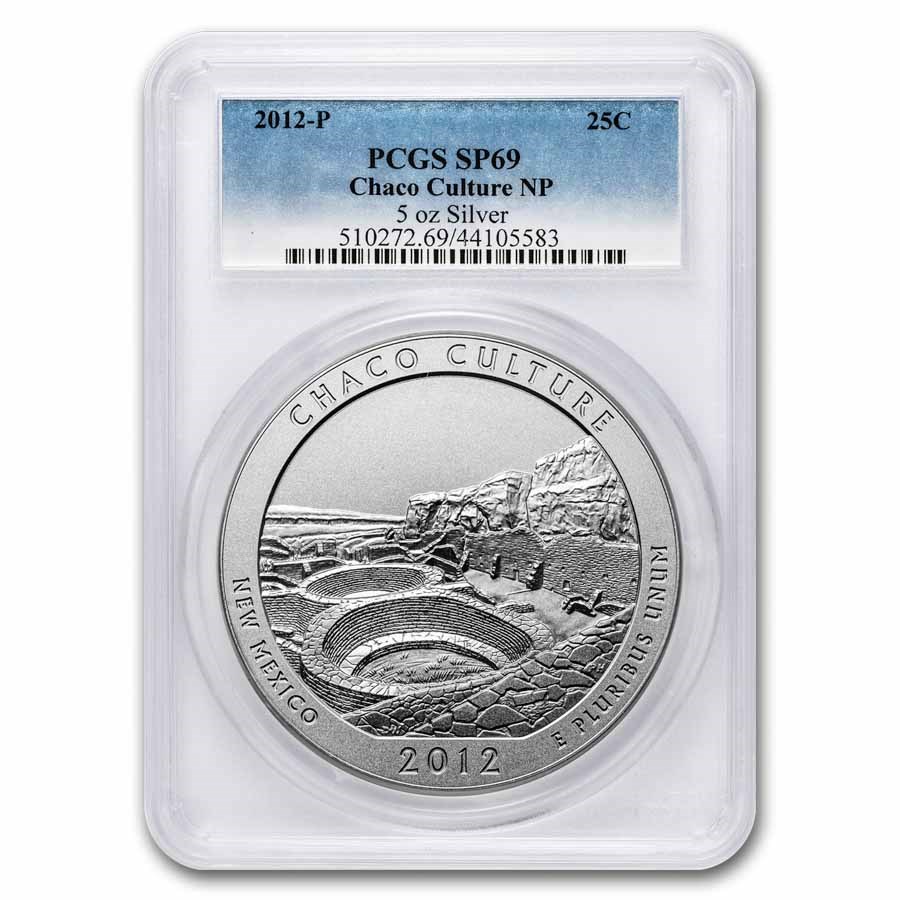 2012-P 5 oz Silver ATB Chaco Culture SP-69 PCGS