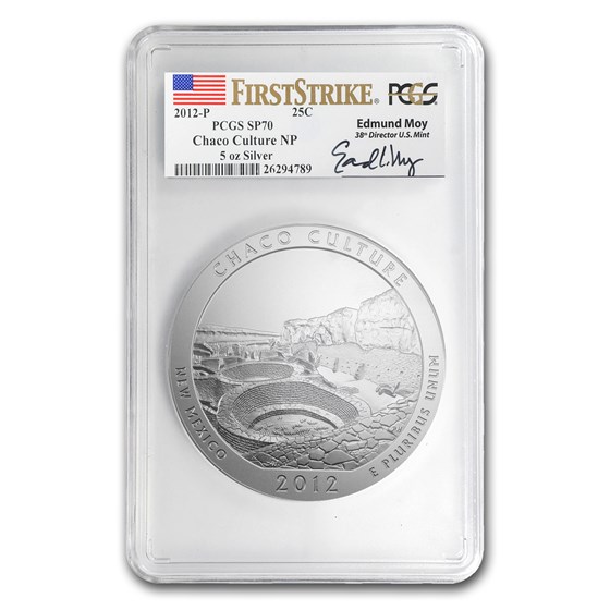 2012-P 5 oz Silver ATB Chaco Culture SP-70 PCGS (FS, Moy Label) 2012-P 5 oz Silver ATB Chaco Culture SP-70 PCGS (FS, Moy Label)
