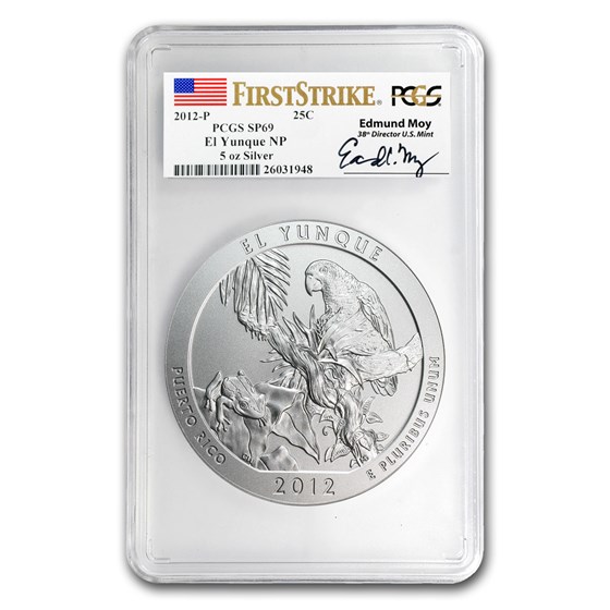 2012-P 5 oz Silver ATB El Yunque SP-69 PCGS (FS, Moy Label) 2012-P 5 oz Silver ATB El Yunque SP-69 PCGS (FS, Moy Label)