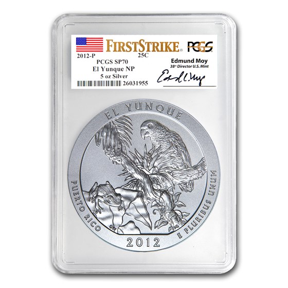 2012-P 5 oz Silver ATB El Yunque SP-70 PCGS (FS, Moy Label) 2012-P 5 oz Silver ATB El Yunque SP-70 PCGS (FS, Moy Label)