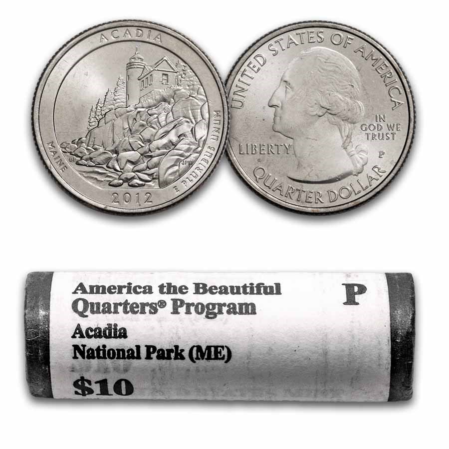 2012-P ATB Quarter Acadia Park 40-Coin Roll BU (Mint Wrapped)