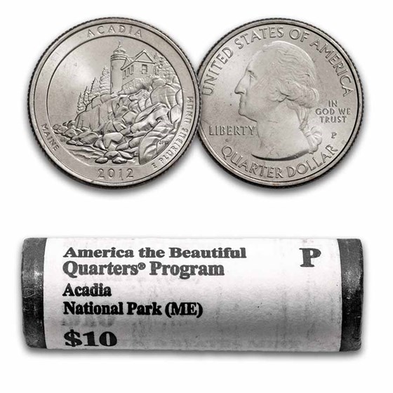 2012-P ATB Quarter Acadia Park 40-Coin Roll BU (Mint Wrapped) 2012-P ATB Quarter Acadia Park 40-Coin Roll BU (Mint Wrapped)